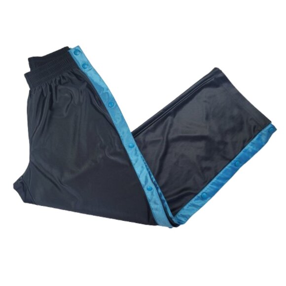 Nike Vintage Tear Away Snap Track Pants Mens Large Black Blue - Picture 6 of 11